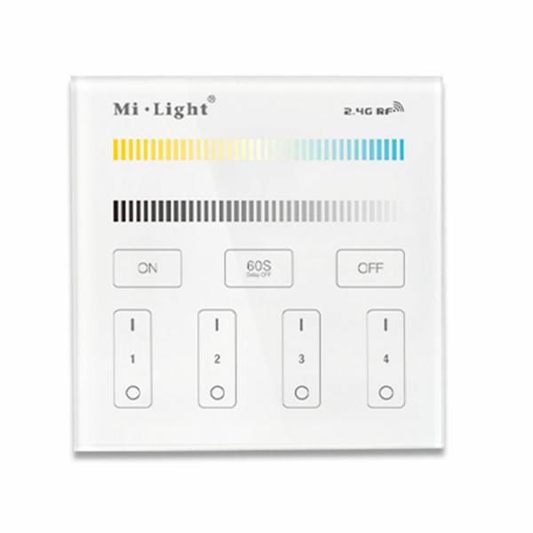 2.4G Wandschalter für Dimmer CCT Beleuchtung 4-Kanal MiLight