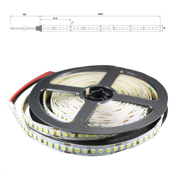 LED Lichtband 168 LED/M 5m Strip 21W/M mit 24VDC 2835 SMD Spritzwassergeschützt 6000 Kelvin