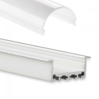 LED Aufbau-Profil 200 cm Aluschiene flach / Flügel /Lichtband max. 24mm +runde Abdeckung
