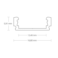 2m Aufbauprofil flach für maximal 12mm LED Lichtband PL1