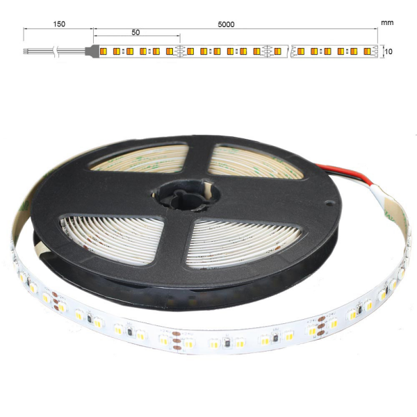 2in1 CCT Farbtemperaturwechsler LED Weiß zu Warmweiß LED Lichtband Stripe 5m 24VDC SMD3527 IP20
