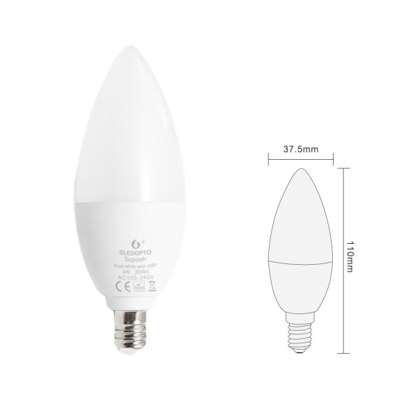 LED E14 Leuchtmittel ZigBee Erweitung RGB Farbwechsel CCT Steuerung 4 Watt PRO Serie