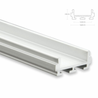 2m Aufbauprofil flach für maximal 12mm LED Lichtband mit hoher Abdeckung