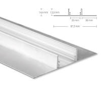 2m Trockenbauprofil für LED Lichtband max. 20mm 2m Aluprofil einzeln