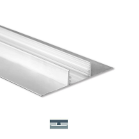2m Trockenbauprofil für LED Lichtband max. 20mm 2m Aluprofil mit Abdeckung