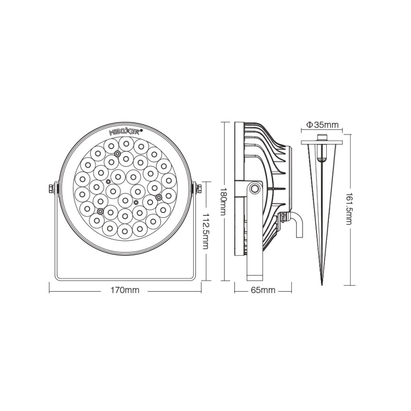 MiLight Gartenstrahler mit RGB und CCT Auto Sync FUTC05