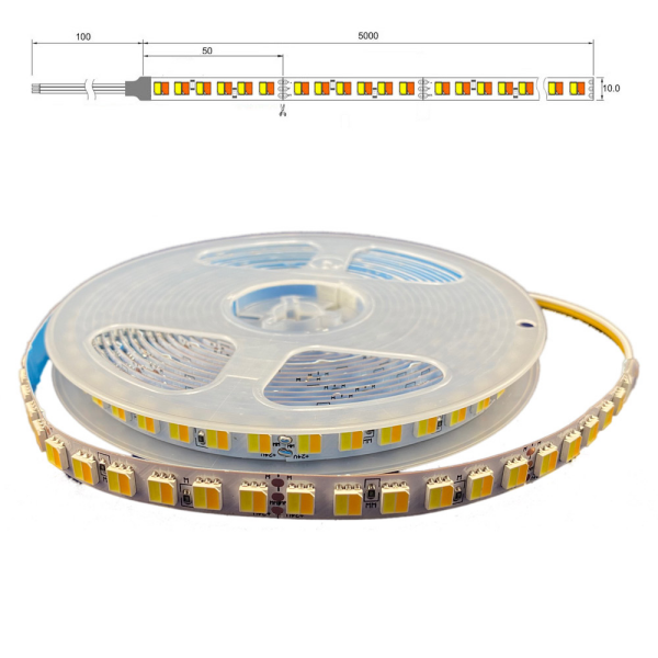 2in1 CCT Farbtemperaturwechsler LED Weiß zu Warmweiß LED Lichtband Stripe 5m 24VDC SMD5050