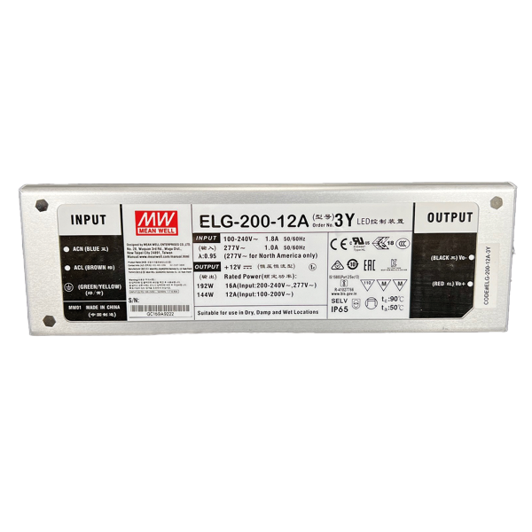 Mean Well ELG Serie Netzteil LED-Trafo IP65 Konstantspannung 192 Watt 12 Volt