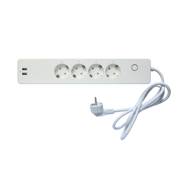 ZigBee 3.0 Steckdosenleiste 4fach mit 2x USB-Anschluss