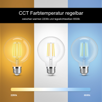G95 LED E27 Leuchtmittel ZigBee3.0 Pro Serie CCT Farbtemperatur Glas - Amber