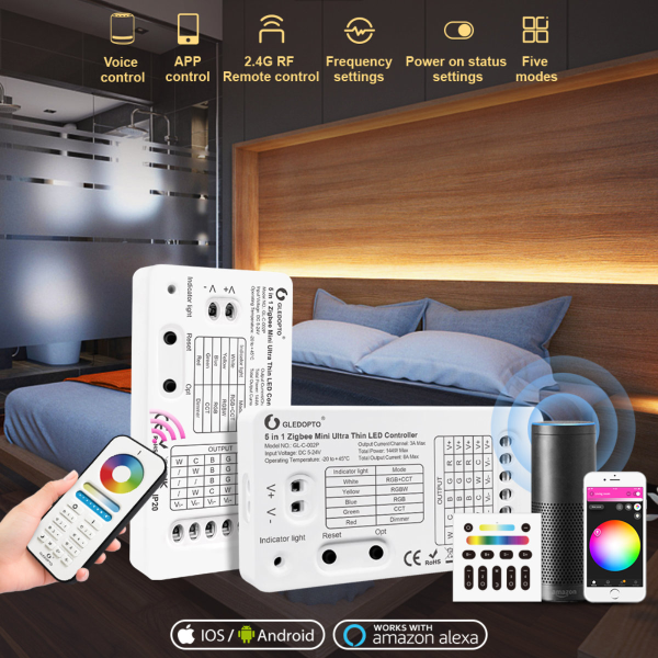 LGIDTECH PZ5 Zigbee LED-Controller – 5-in-1 Für Lichtstreifen, 12–48 V, 20 A, Mit Hue-Kompatibilität
