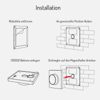 CCT Wandschalter Drehdimmer mit Magnethalter Batteriebetrieben Weiß