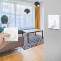 CCT Wandschalter Drehdimmer mit Magnethalter Batteriebetrieben Weiß