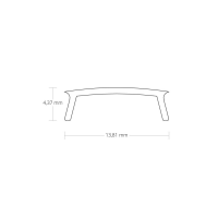 2m Aufbauprofil flach für maximal 12mm LED Lichtband PL1 in schwarz ohne