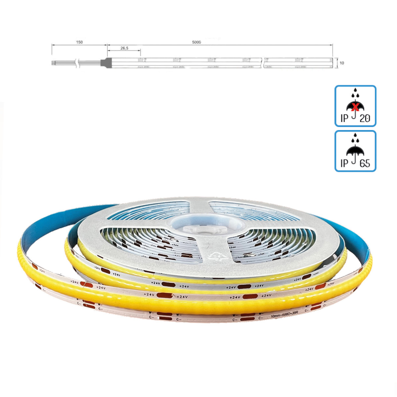 COB LED-Streifen 3m Set Dimmbar | Lichtband Flexibel CRI>90