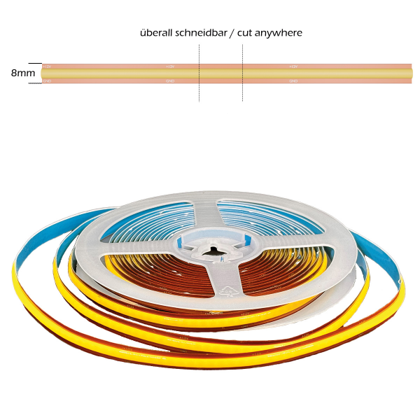 COB LED Streifen Lichtband überall schneidbar cut anywhere Neutralweiß 4000 Kelvin