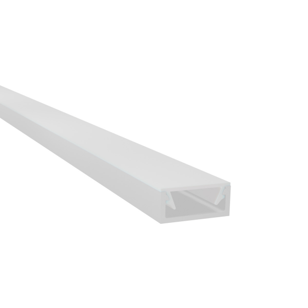 2m Aufbauprofil flach für maximal 13mm LED Lichtband A1 flache Abdeckung Weiß
