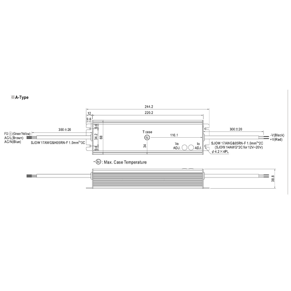 Mean Well HLG Serie Netzteil LED-Trafo IP65  48 Volt 240 Watt