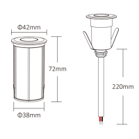 MiBoxer PLC LED Bodeneinbaustrahler 24V RGBW IP68 – 2W RD1 Einzeln
