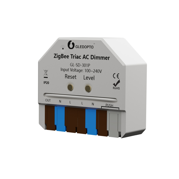 ZigBee AC Triac Unterputz Dimmer Einbaudose Steuerung mit Taster GL-SD-301P SALE